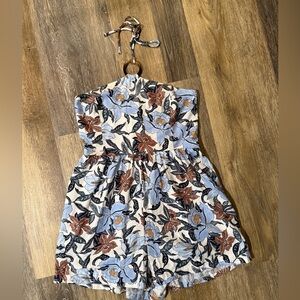 Old Navy Floral Kids Romper - Blue, Brown, Cream